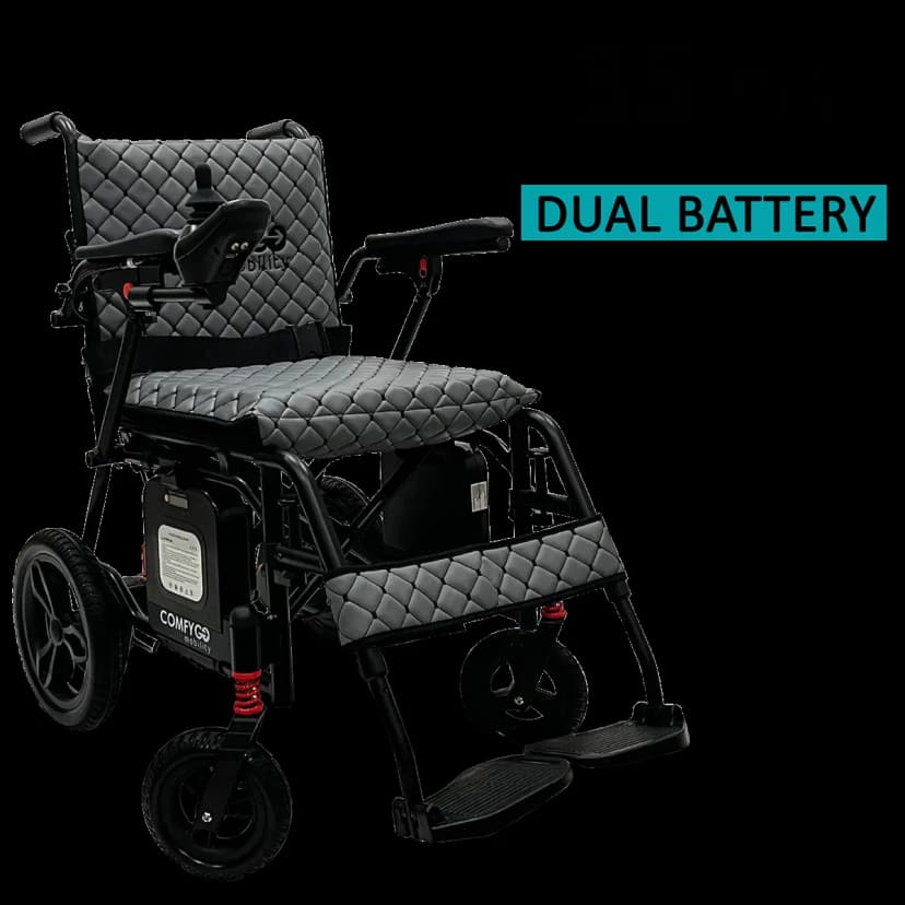 X-7 ComfyGO Lightweight Foldable Electric Wheelchair for Travel